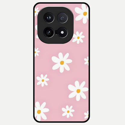  Soft Daisy Bliss Glass Case for iQOO 15 back cover – full design glossy printed glass finish