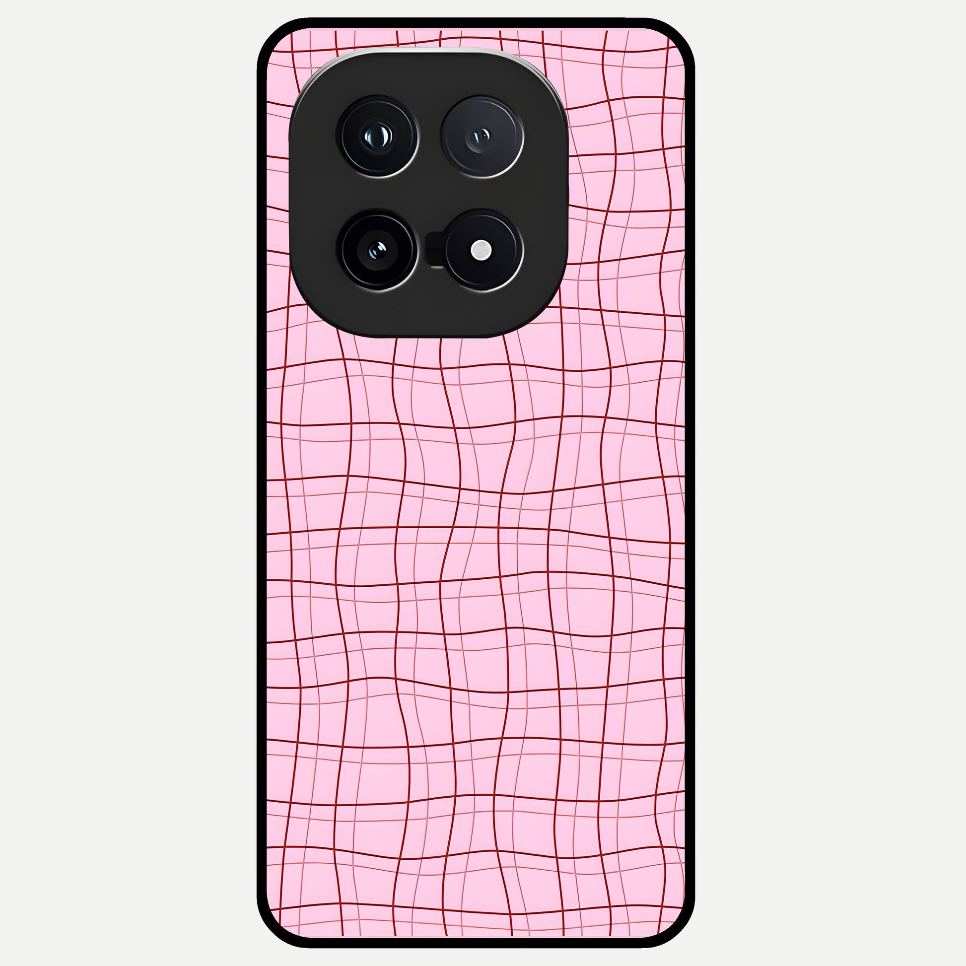  Soft Grid Bliss Glass Case for iQOO 15 back cover – full design glossy printed glass finish