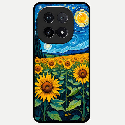  Starry Sunflower Dreams Glass Case for iQOO 15 back cover – full design glossy printed glass finish