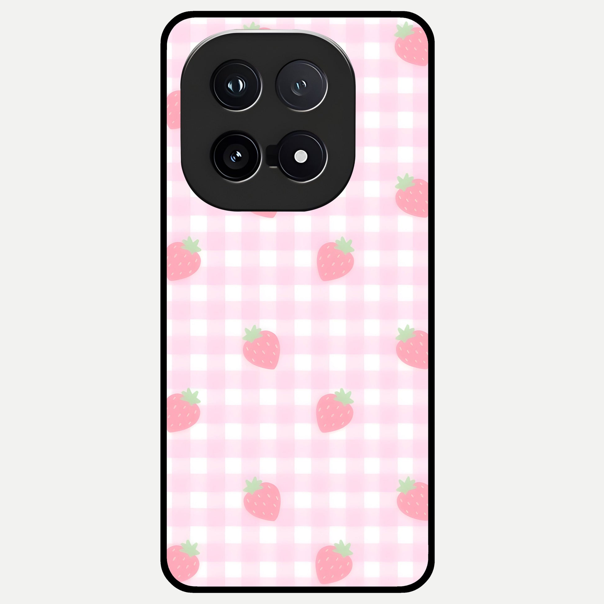  Strawberry Picnic Love Glass Case for iQOO 15 back cover – full design glossy printed glass finish