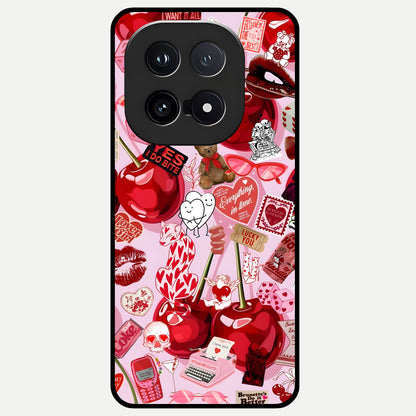  Sweet Cherry Chaos Glass Case for iQOO 15 back cover – full design glossy printed glass finish