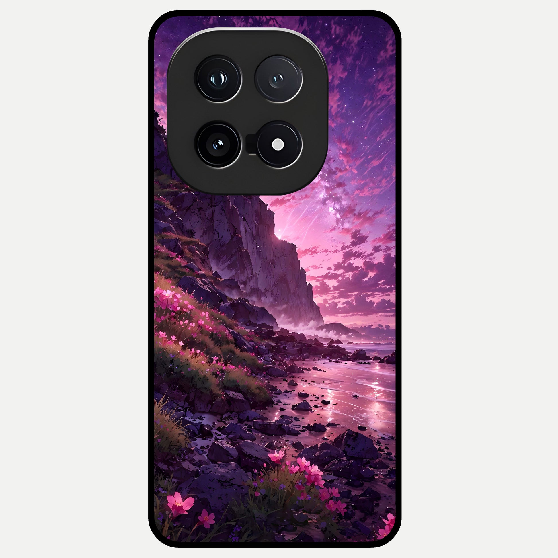  Twilight Blossom Coast Glass Case for iQOO 15 back cover – full design glossy printed glass finish
