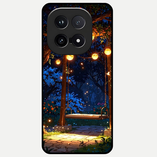  Twilight Garden Swing Glass Case for iQOO 15 back cover – full design glossy printed glass finish