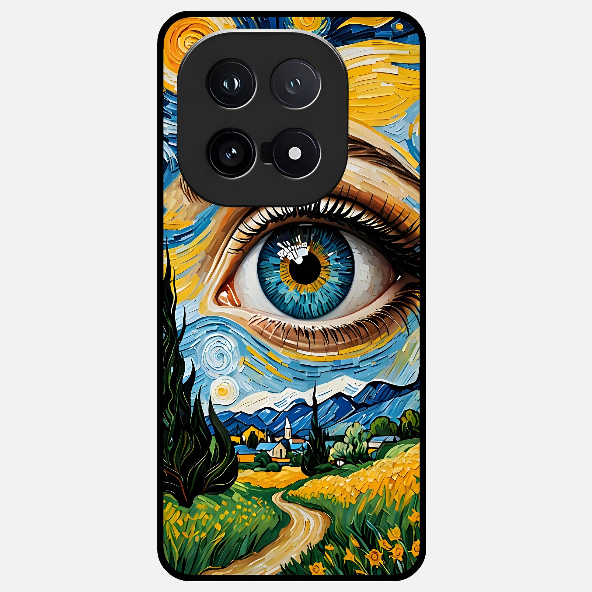  Van Gogh Eye Glass Case for iQOO 15 back cover – full design glossy printed glass finish