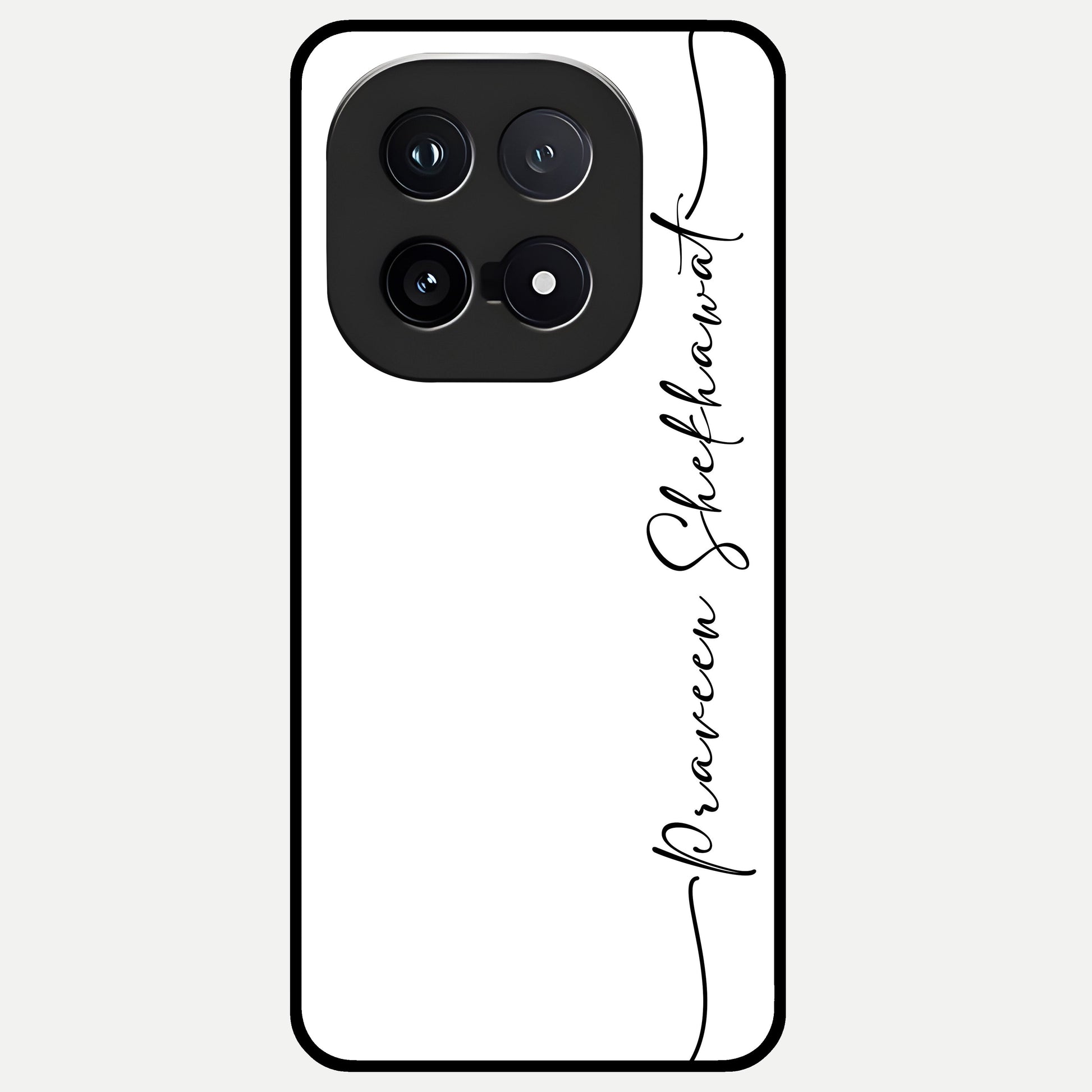  White Tune Custom Name Glass Case for iQOO 15 back cover – personalized glossy printed glass finish