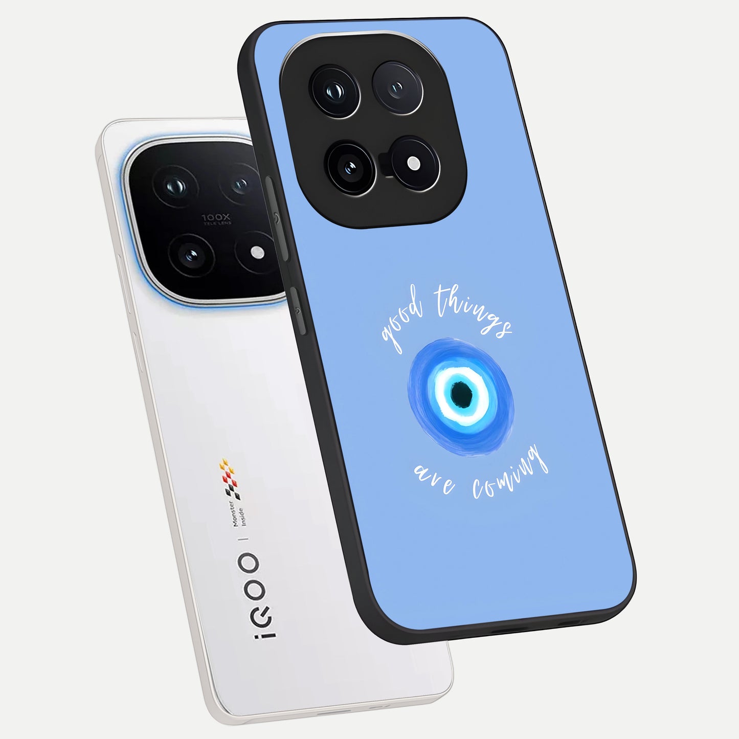  Bright Future Ahead phone case for iQOO 15 showing premium glass back cover with detailed artwork