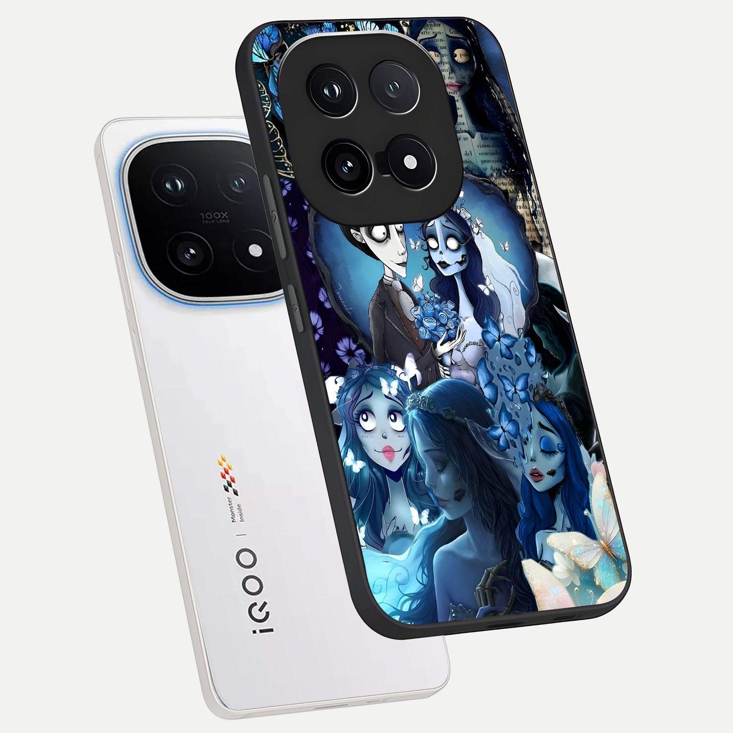  Butterfly Ghost Soul phone case for iQOO 15 showing premium glass back cover with detailed artwork