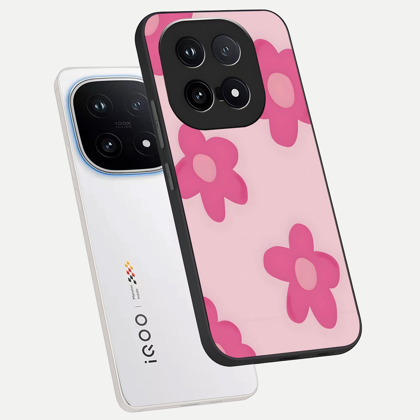  Candy Bloom Dreams phone case for iQOO 15 showing premium glass back cover with detailed artwork
