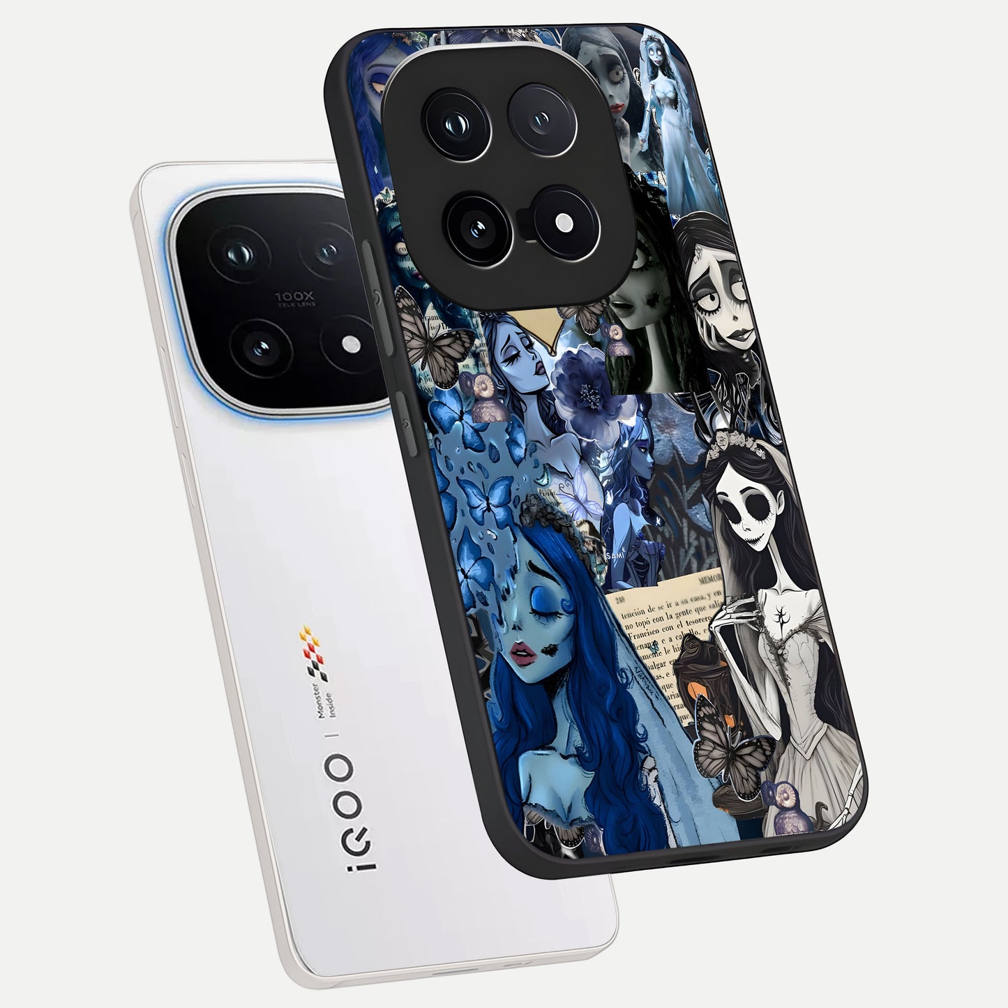  Corpse Bride Posters phone case for iQOO 15 showing premium glass back cover with detailed artwork