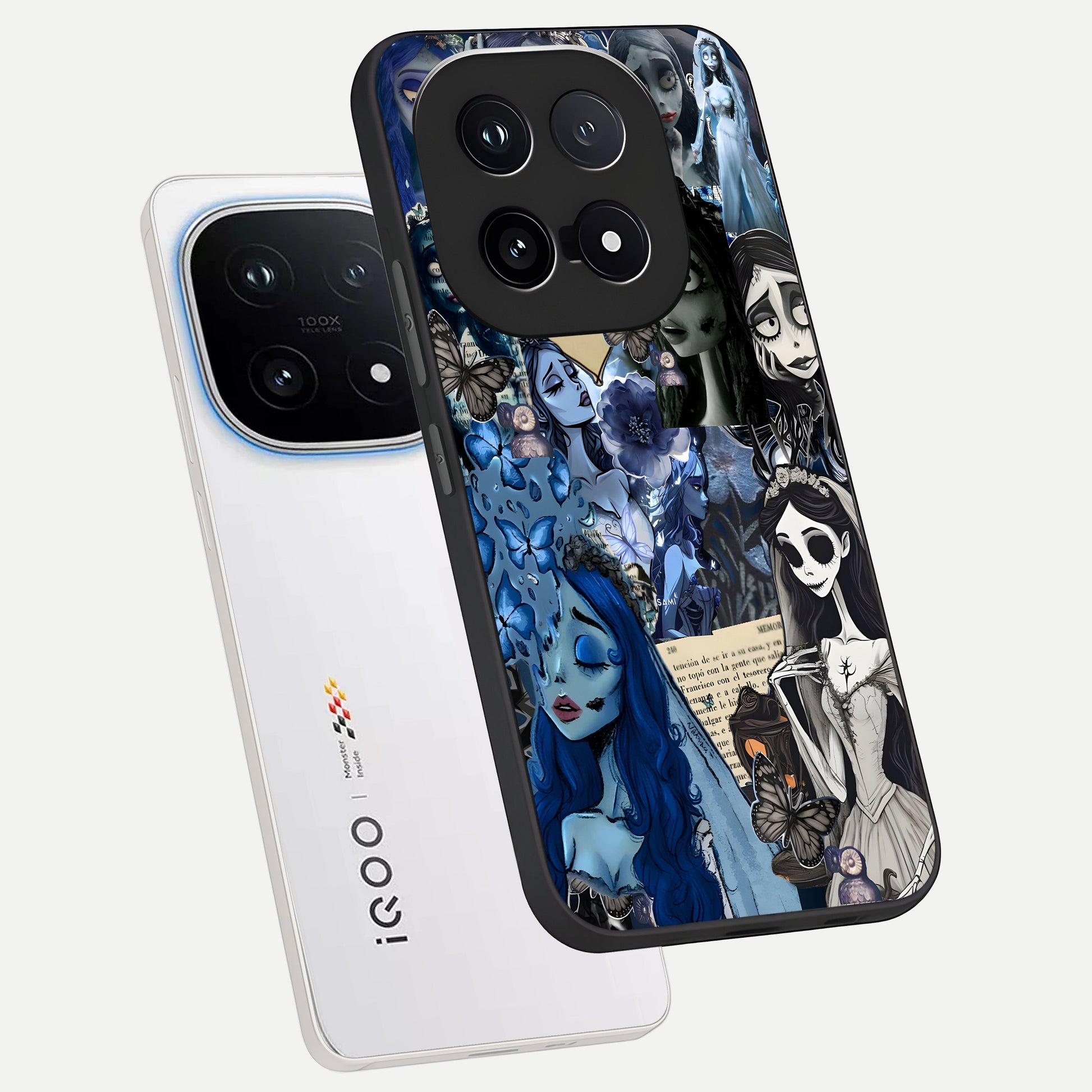  Corpse Bride Posters phone case for iQOO 15 showing premium glass back cover with detailed artwork