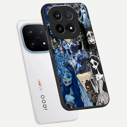  Corpse Bride Posters phone case for iQOO 15 showing premium glass back cover with detailed artwork