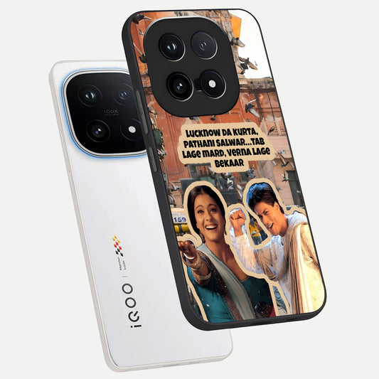  Desi Retro Vibes phone case for iQOO 15 showing premium glass back cover with detailed artwork