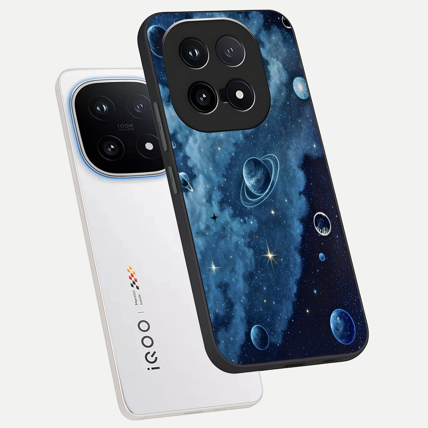  Galaxy Dream Space phone case for iQOO 15 showing premium glass back cover with detailed artwork