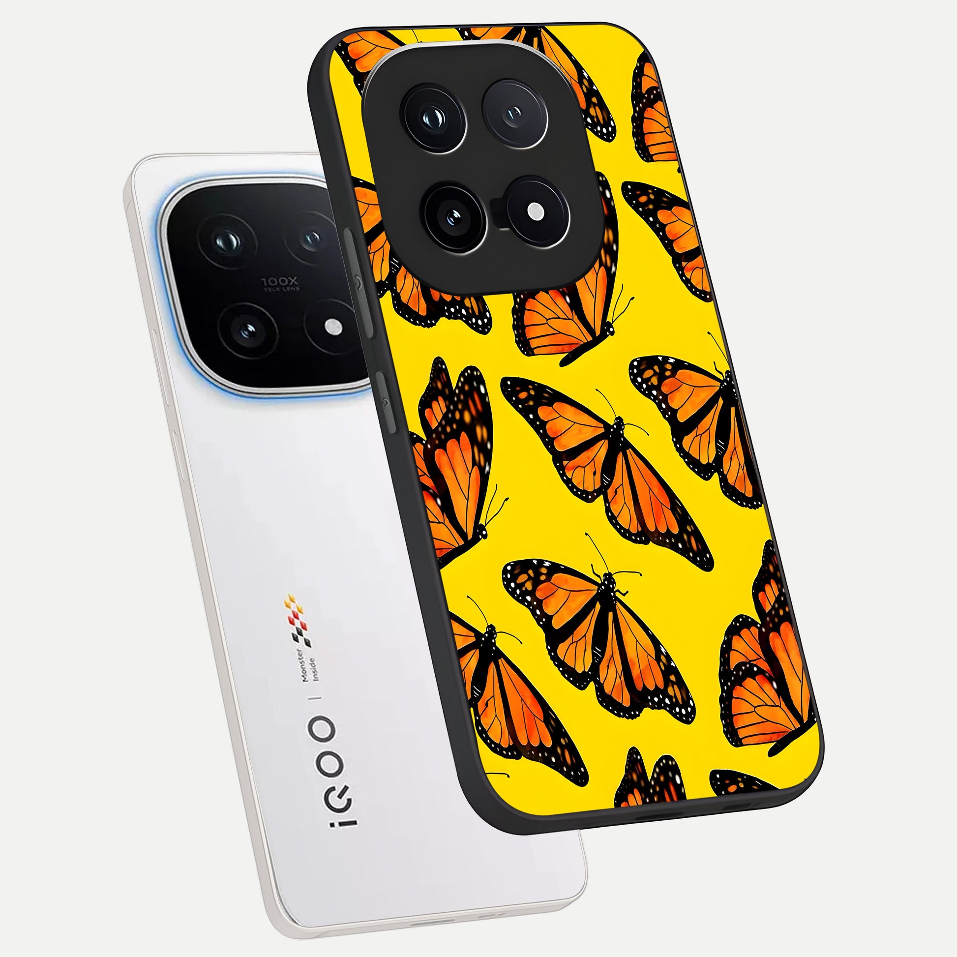  Golden Wing Flight phone case for iQOO 15 showing premium glass back cover with detailed artwork
