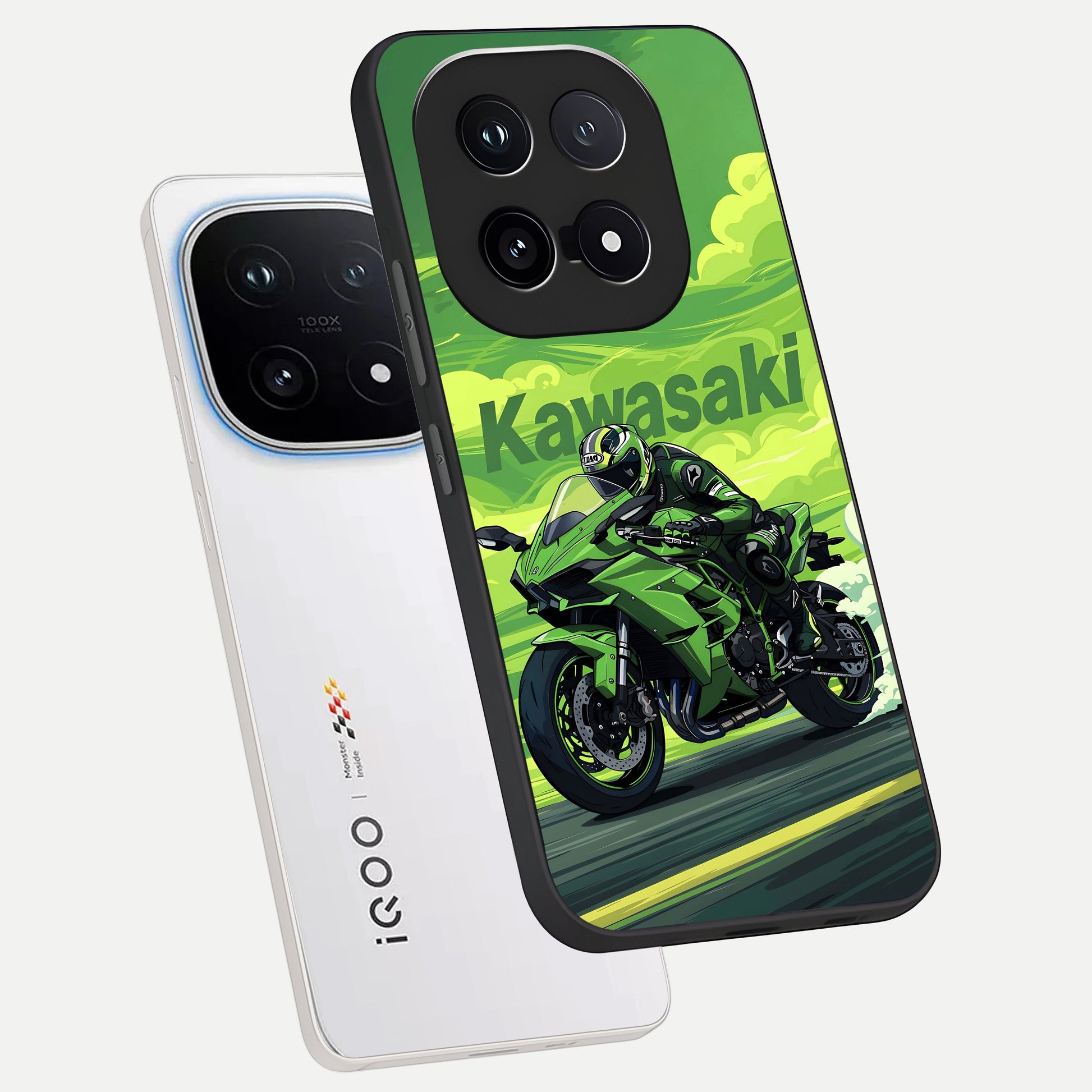  Greenery Sky phone case for iQOO 15 showing premium glass back cover with detailed artwork