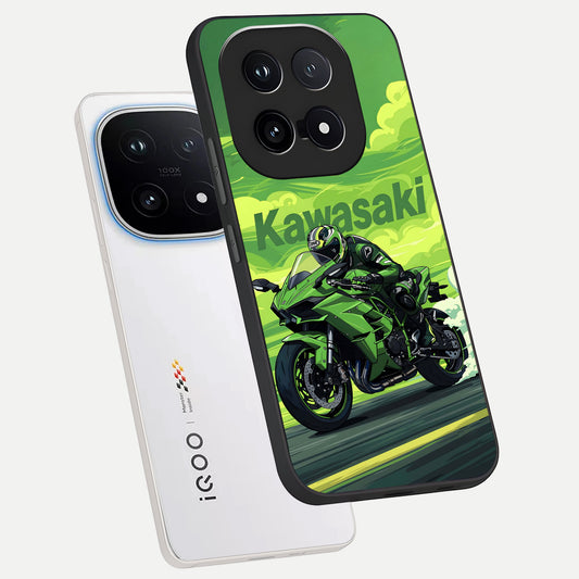  Greenery Sky phone case for iQOO 15 showing premium glass back cover with detailed artwork