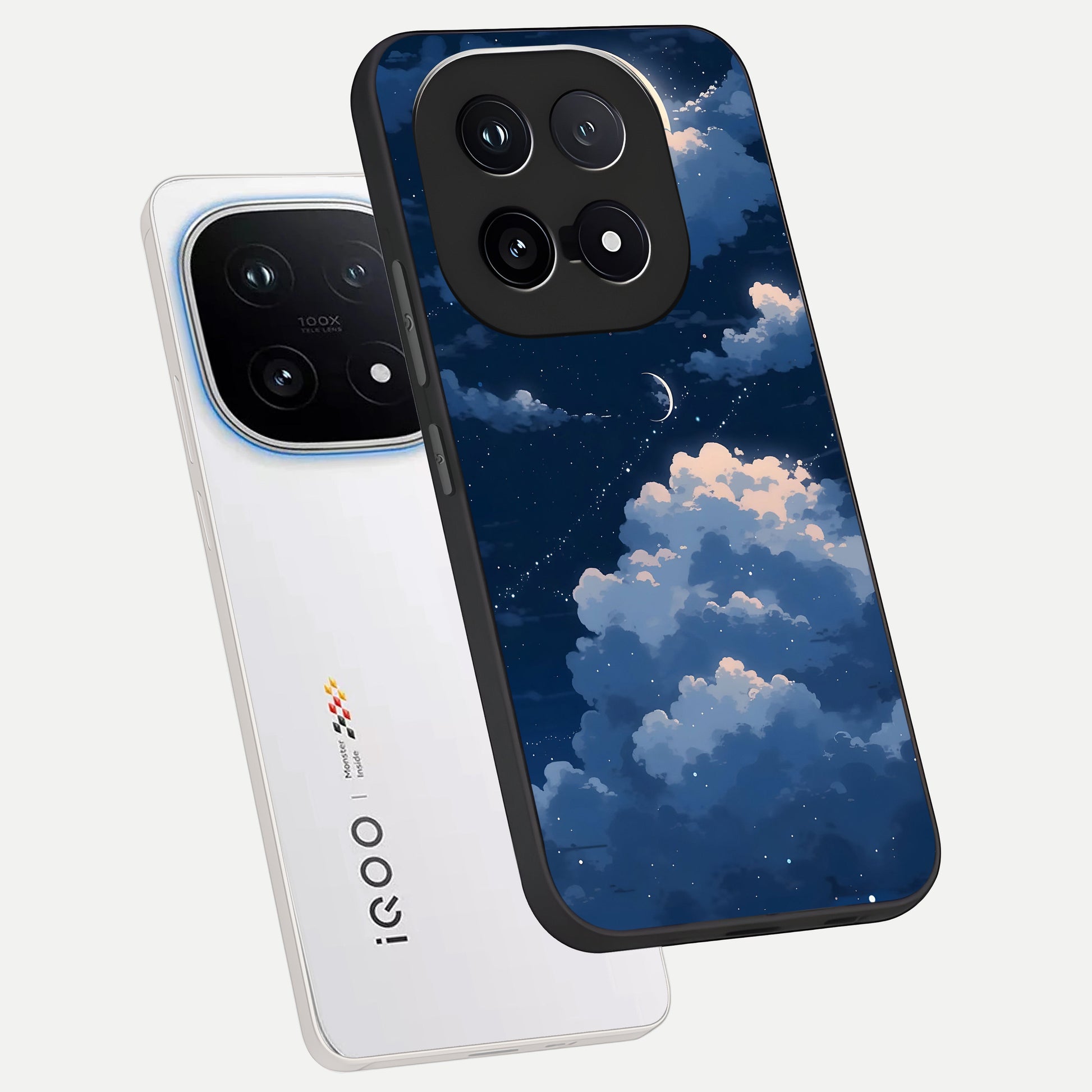  Moon Dream Haze phone case for iQOO 15 showing premium glass back cover with detailed artwork