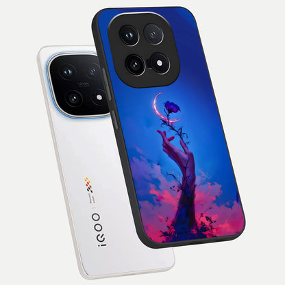  Mystic Hand phone case for iQOO 15 showing premium glass back cover with detailed artwork