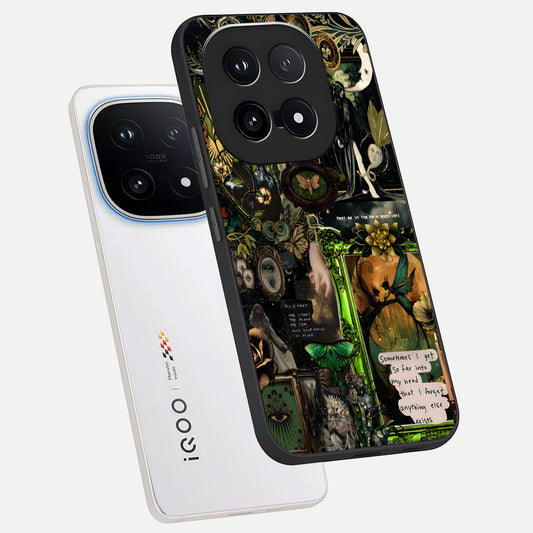  Mystic Woods Secret phone case for iQOO 15 showing premium glass back cover with detailed artwork