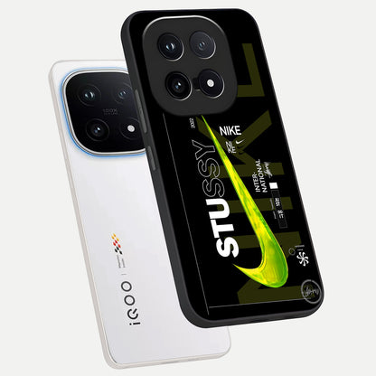  Neon Street Edition phone case for iQOO 15 showing premium glass back cover with detailed artwork