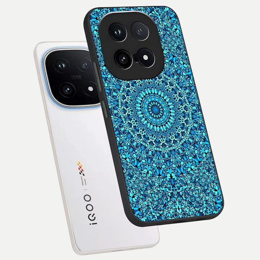  Ocean Bloom Mandala phone case for iQOO 15 showing premium glass back cover with detailed artwork