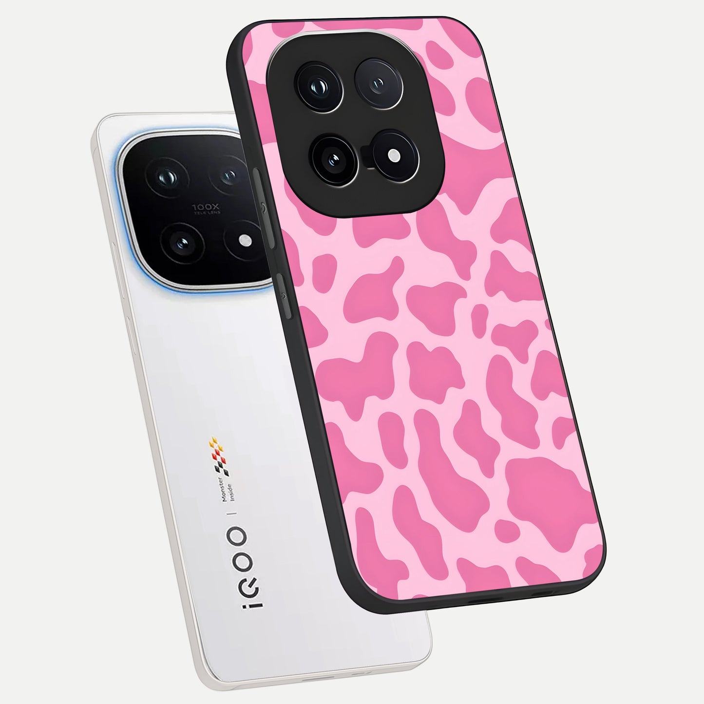  Pinkish Scenery phone case for iQOO 15 showing premium glass back cover with detailed artwork