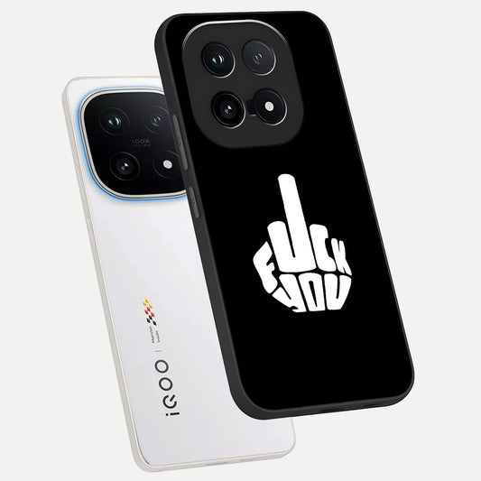  Rebel Mode On phone case for iQOO 15 showing premium glass back cover with detailed artwork