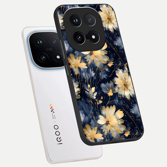  Royal Petal Dream phone case for iQOO 15 showing premium glass back cover with detailed artwork