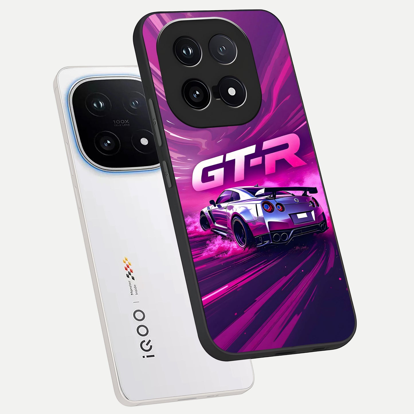  Speed Drift Legend phone case for iQOO 15 showing premium glass back cover with detailed artwork