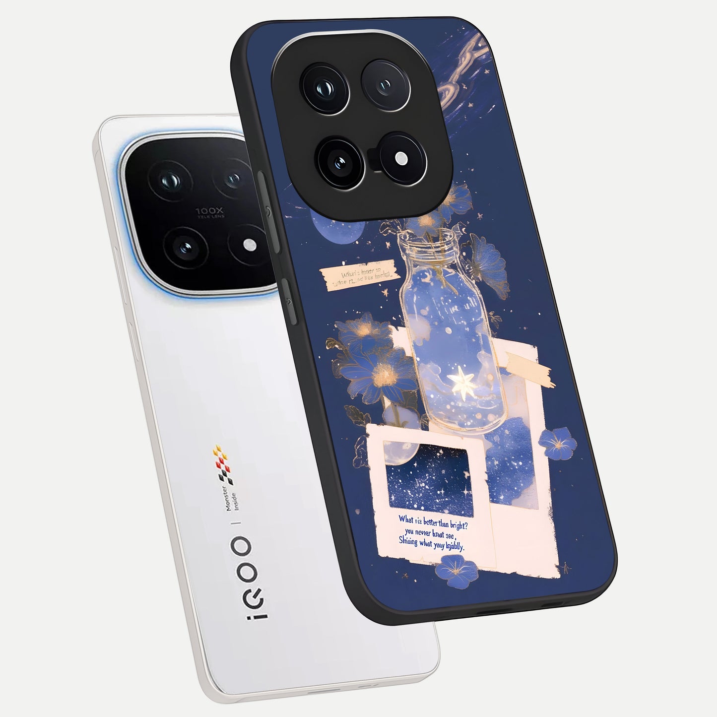  Starlit Cosmic Jar phone case for iQOO 15 showing premium glass back cover with detailed artwork
