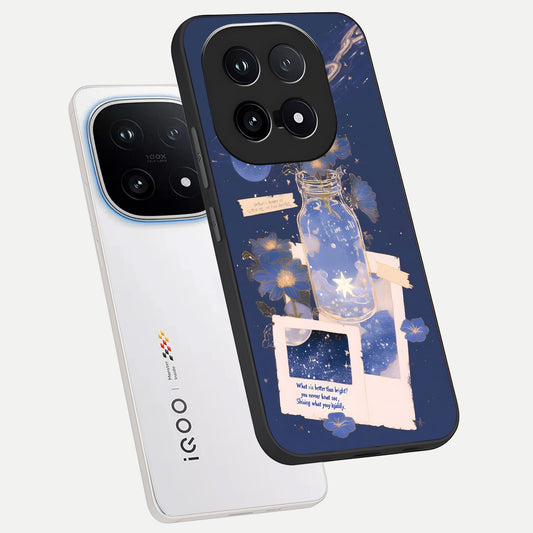  Starlit Cosmic Jar phone case for iQOO 15 showing premium glass back cover with detailed artwork