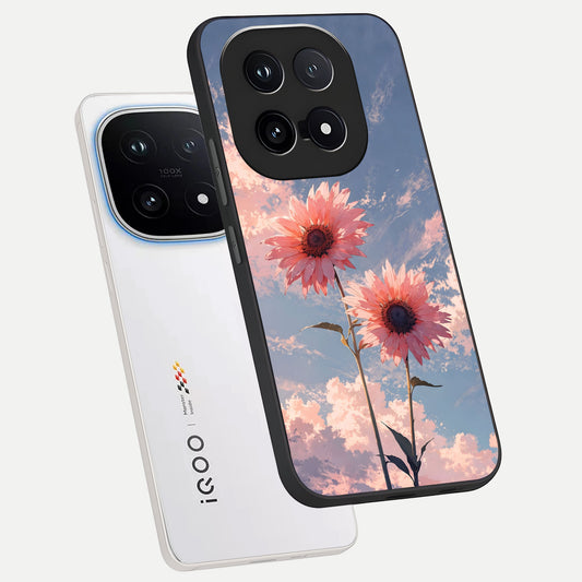  Sun Moon Balance phone case for iQOO 15 showing premium glass back cover with detailed artwork