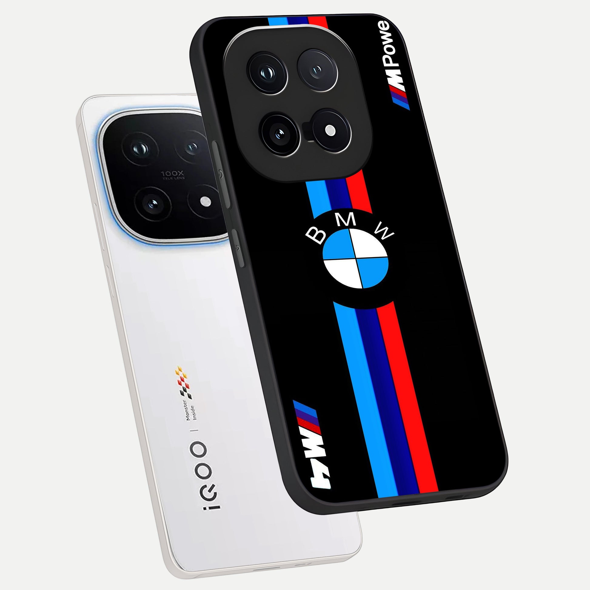  Turbo BMW Beast phone case for iQOO 15 showing premium glass back cover with detailed artwork