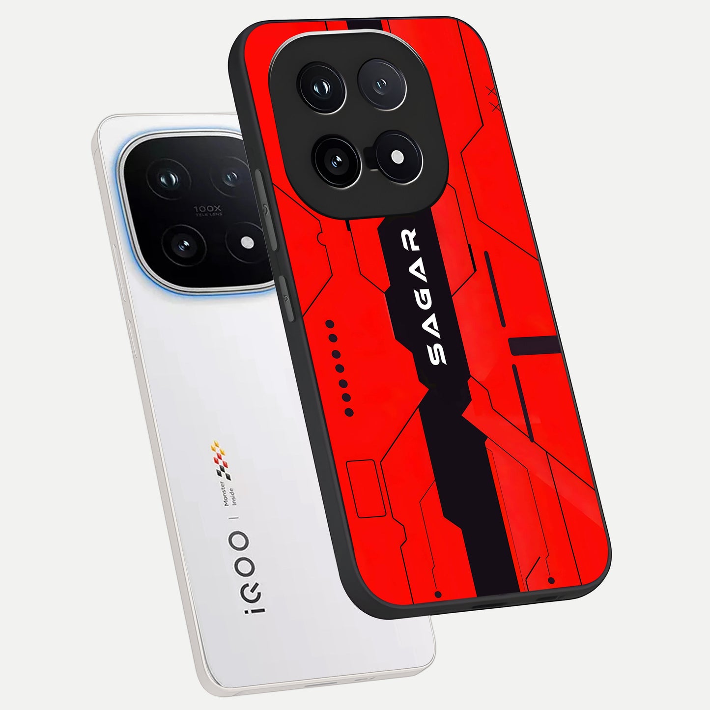  Voltage Rise CYBERPUNK Custom Name phone case for iQOO 15 showing premium custom name glass back cover