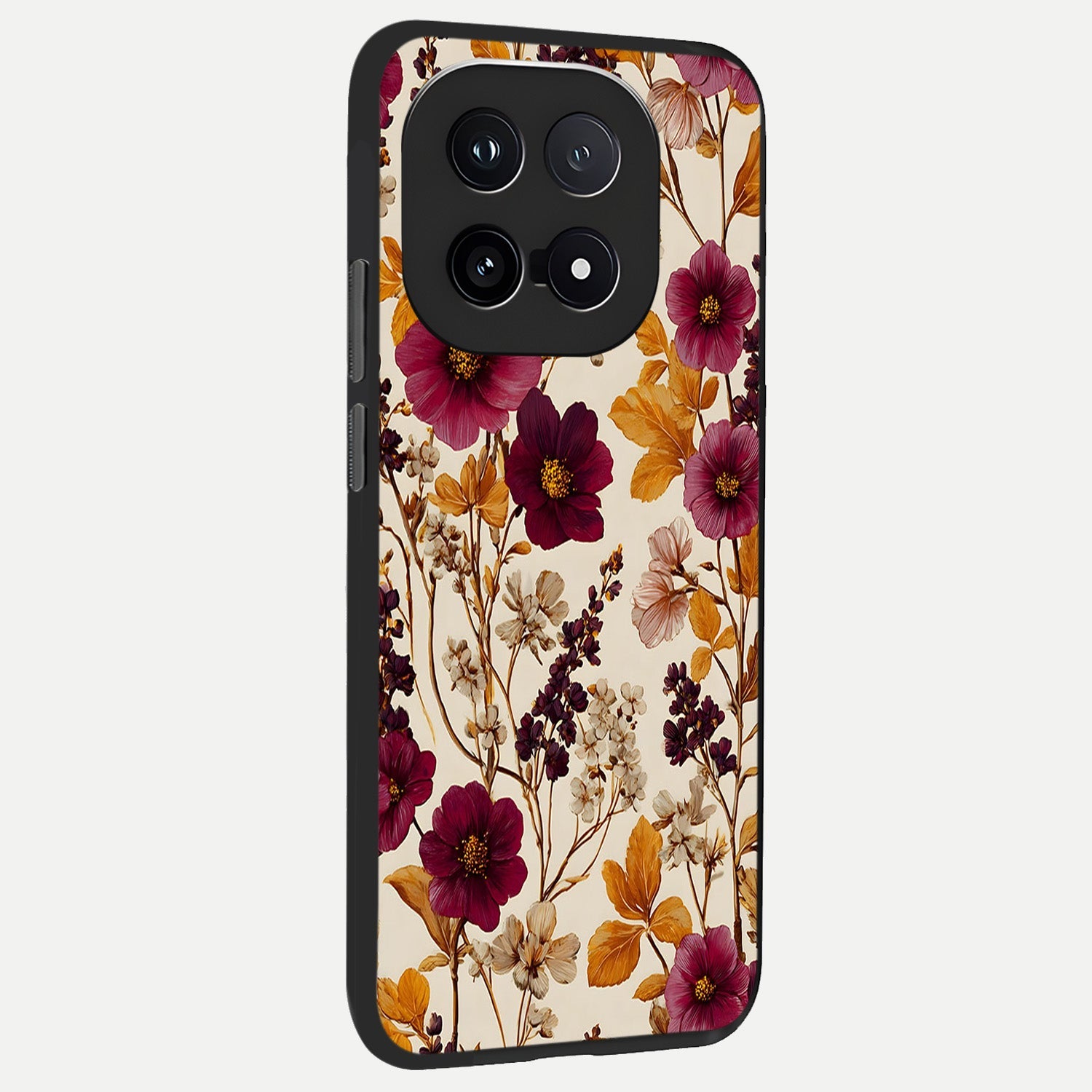  Autumn Wine Bloom back cover for iQOO 15 slim fit glass case with vibrant aesthetic design