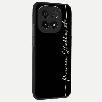  Black Tune Custom Name back cover for iQOO 15 slim fit glass case with vibrant aesthetic design