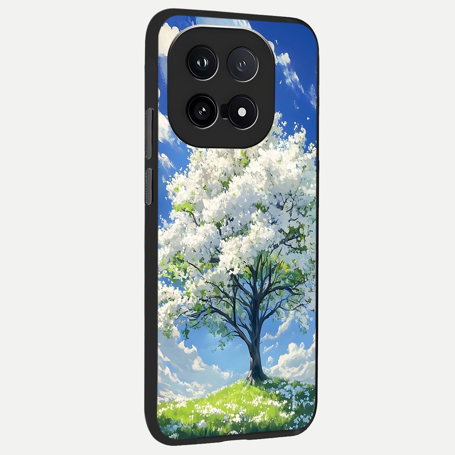  Blossom Sky Serenity back cover for iQOO 15 slim fit glass case with vibrant aesthetic design