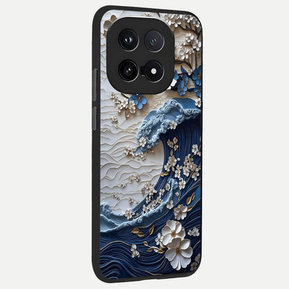  Blossom Wave Art back cover for iQOO 15 slim fit glass case with vibrant aesthetic design