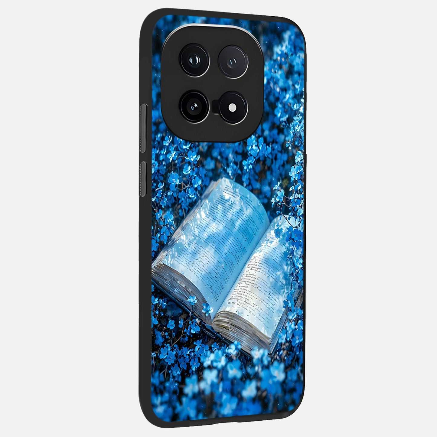  Blue Bloom Tales back cover for iQOO 15 slim fit glass case with vibrant aesthetic design