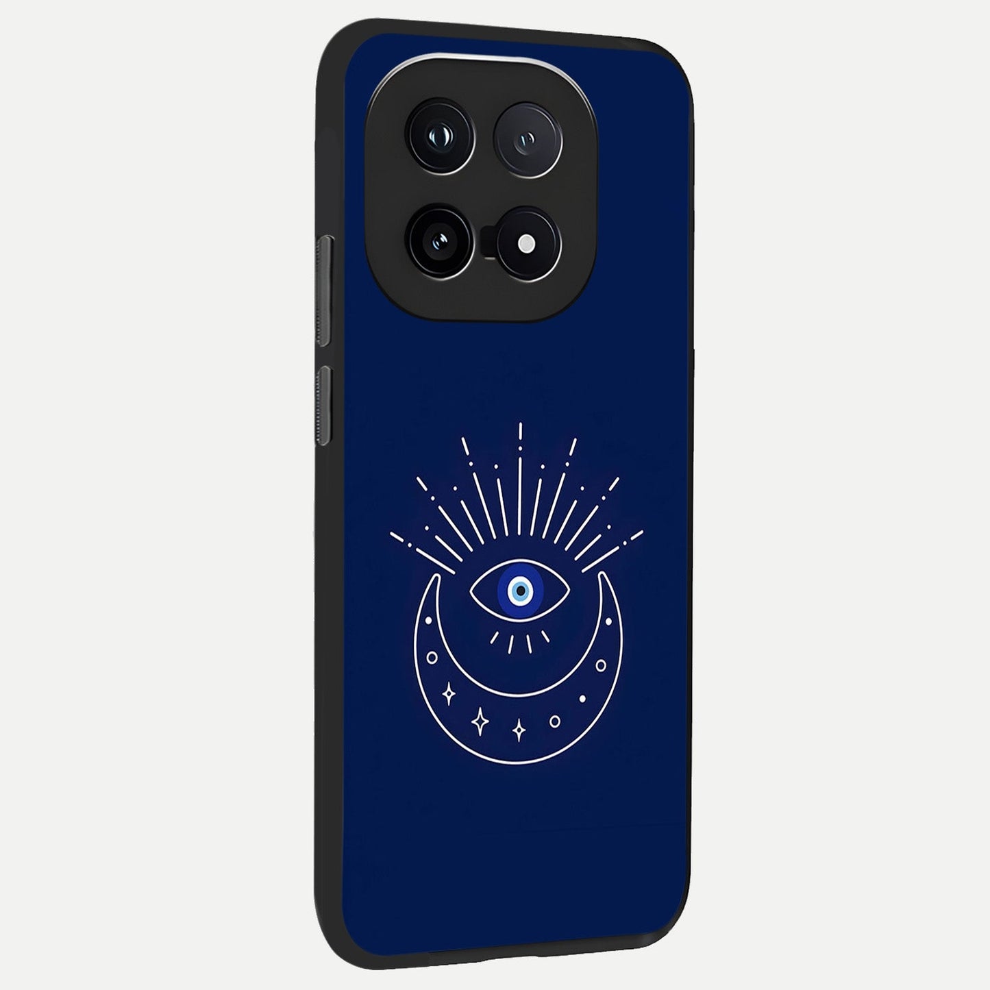 Blue Evil Eye back cover for iQOO 15 slim fit glass case with vibrant aesthetic design