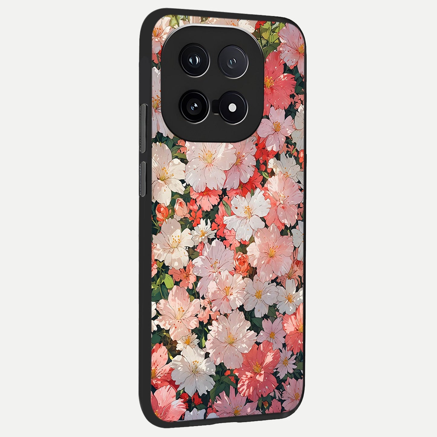  Blush Bloom Field back cover for iQOO 15 slim fit glass case with vibrant aesthetic design