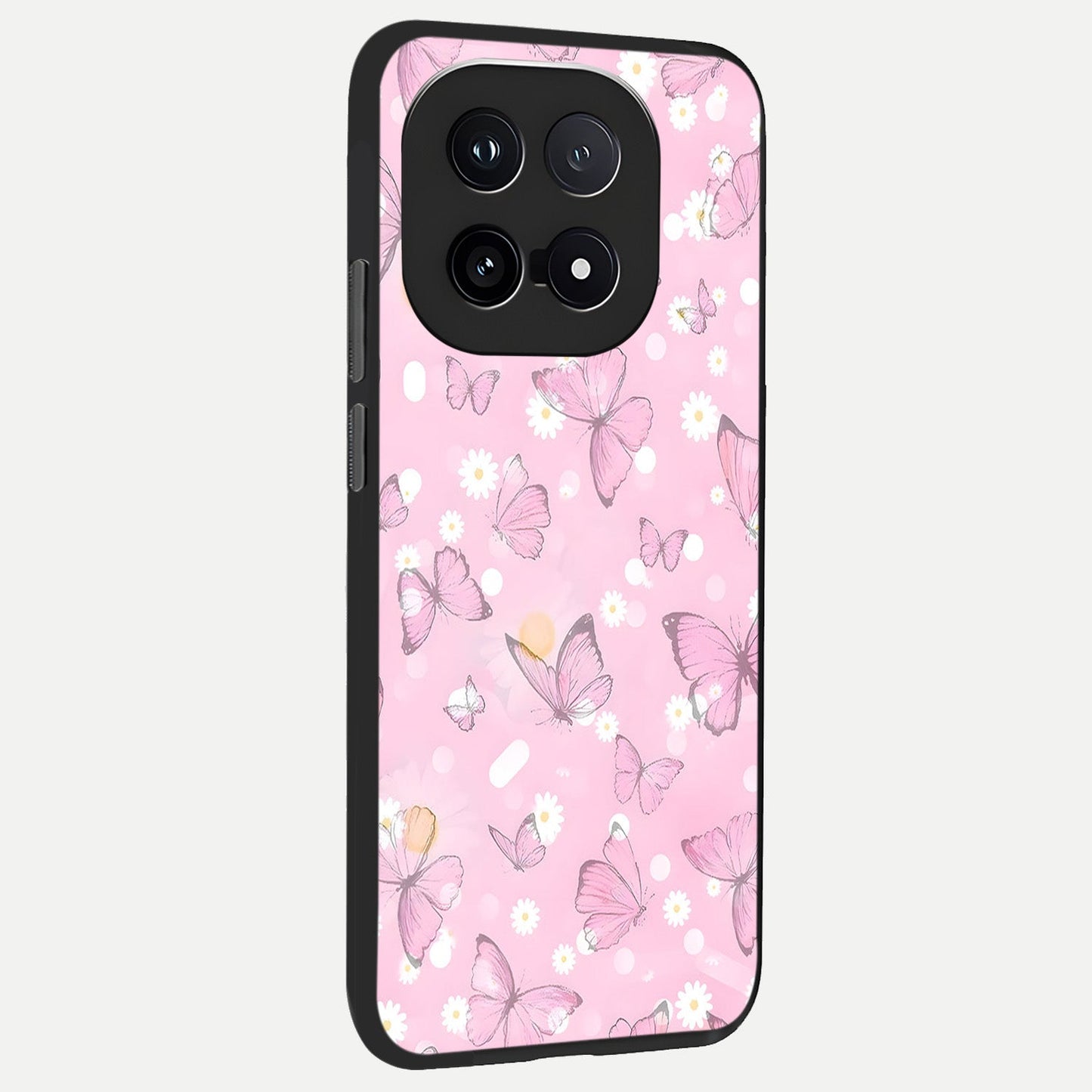  Blush Butterfly Garden back cover for iQOO 15 slim fit glass case with vibrant aesthetic design