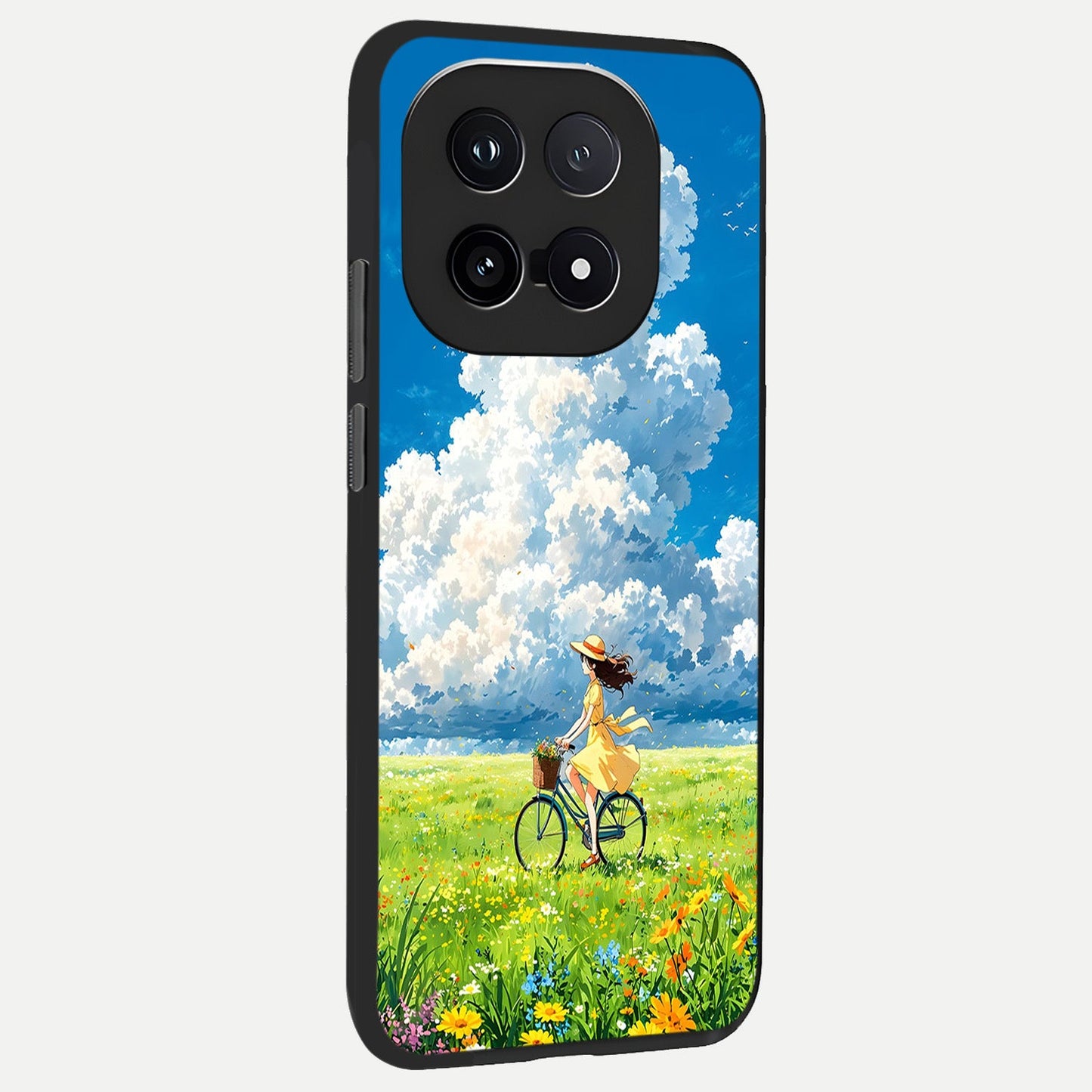  Breezy Meadow Ride back cover for iQOO 15 slim fit glass case with vibrant aesthetic design