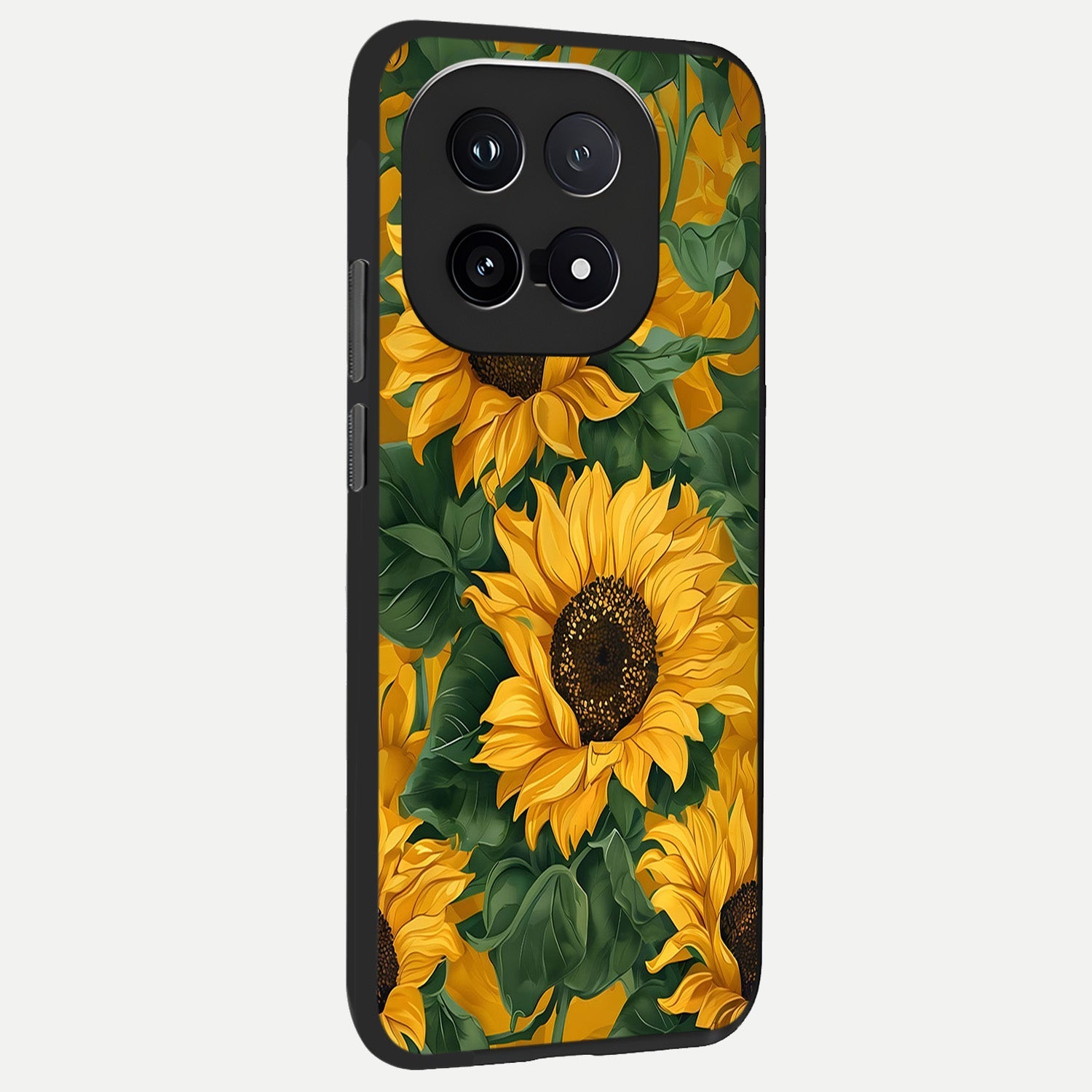  Bright Sunflower Bloom back cover for iQOO 15 slim fit glass case with vibrant aesthetic design