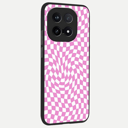  Bubblegum Check Wave back cover for iQOO 15 slim fit glass case with vibrant aesthetic design