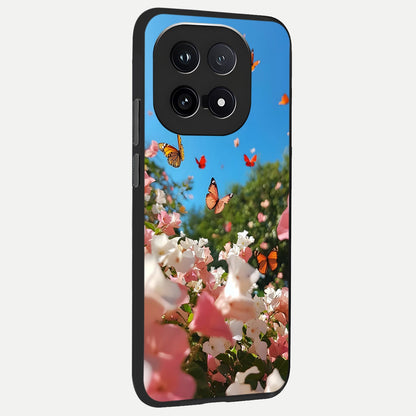  Butterflies In Bloom Sky back cover for iQOO 15 slim fit glass case with vibrant aesthetic design