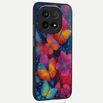  Butterfly Dream Mist back cover for iQOO 15 slim fit glass case with vibrant aesthetic design