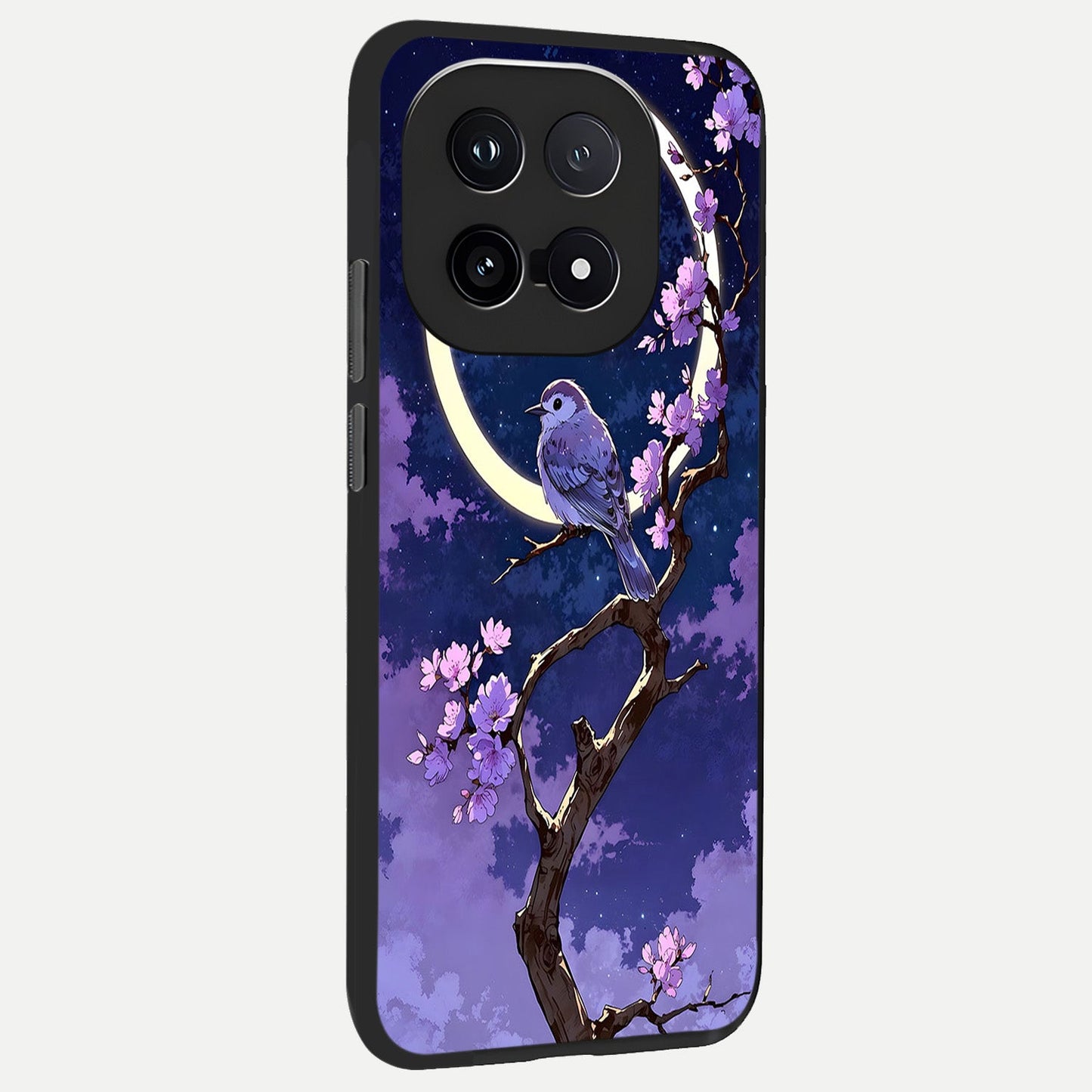  Celestial Bird Blossom back cover for iQOO 15 slim fit glass case with vibrant aesthetic design