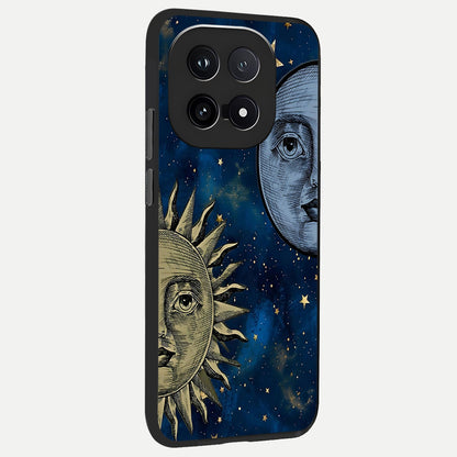  Celestial Moon With Sun back cover for iQOO 15 slim fit glass case with vibrant aesthetic design