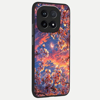  Celestial Sakura Sunset back cover for iQOO 15 slim fit glass case with vibrant aesthetic design